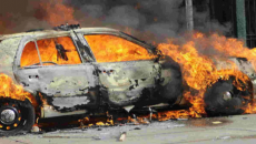 Bakıda “Opel”  yanıb